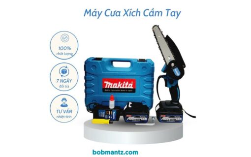 Máy cưa xích cầm tay Makita 199V sử dụng pin thay vì động cơ xăng truyền thống, mang lại nhiều lợi ích về mặt tiện lợi và thân thiện với môi trường